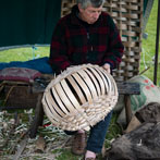 Owen Jones making an oak swill at Hatfield Living Crafts fair 2017